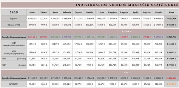 Individualios veiklos mokesčių skaičiuoklė - Image 3